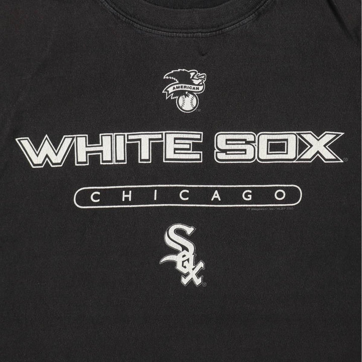 2000'S Lee SPORT MLB CHICAGO WHITE SOX Logo Print T-Shirt, Men's Size L (approx.) unclear black type Vintage Second Hand