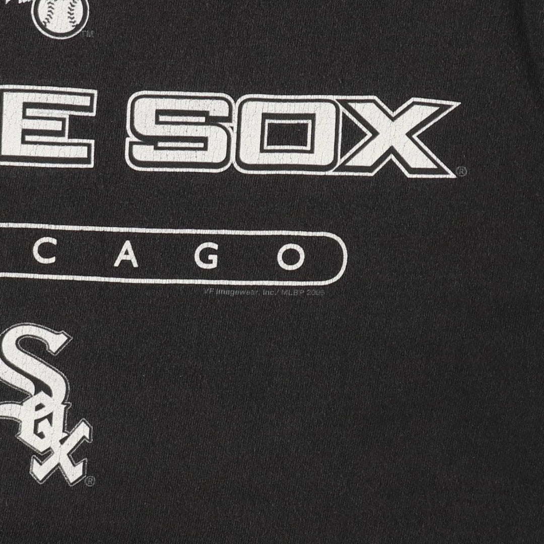 2000'S Lee SPORT MLB CHICAGO WHITE SOX Logo Print T-Shirt, Men's Size L (approx.) unclear black type Vintage Second Hand