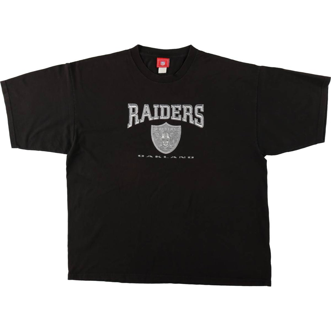 NFL Oakland Raiders sports print t-shirt, men's size XXL (approx.) cotton black type Vintage Second Hand