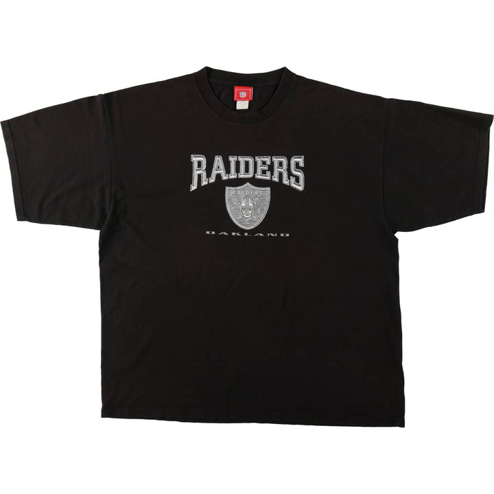 NFL Oakland Raiders sports print t-shirt, men's size XXL (approx.) cotton black type Vintage Second Hand