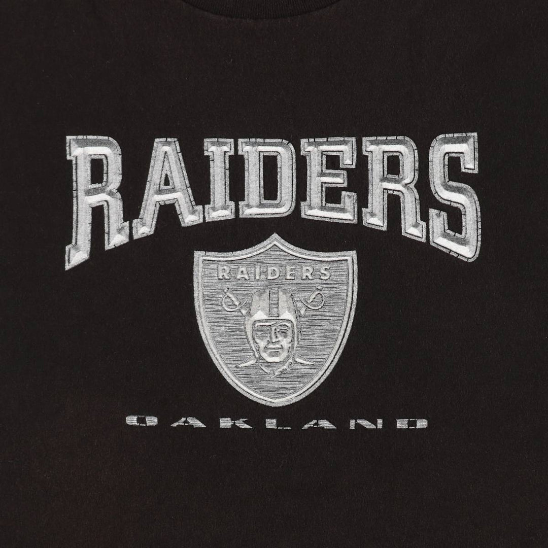 NFL Oakland Raiders sports print t-shirt, men's size XXL (approx.) cotton black type Vintage Second Hand