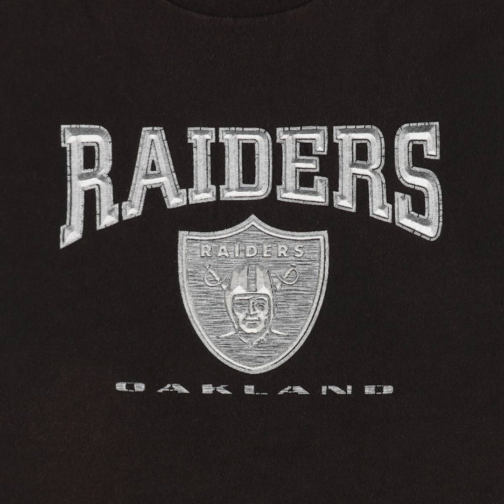 NFL Oakland Raiders sports print t-shirt, men's size XXL (approx.) cotton black type Vintage Second Hand