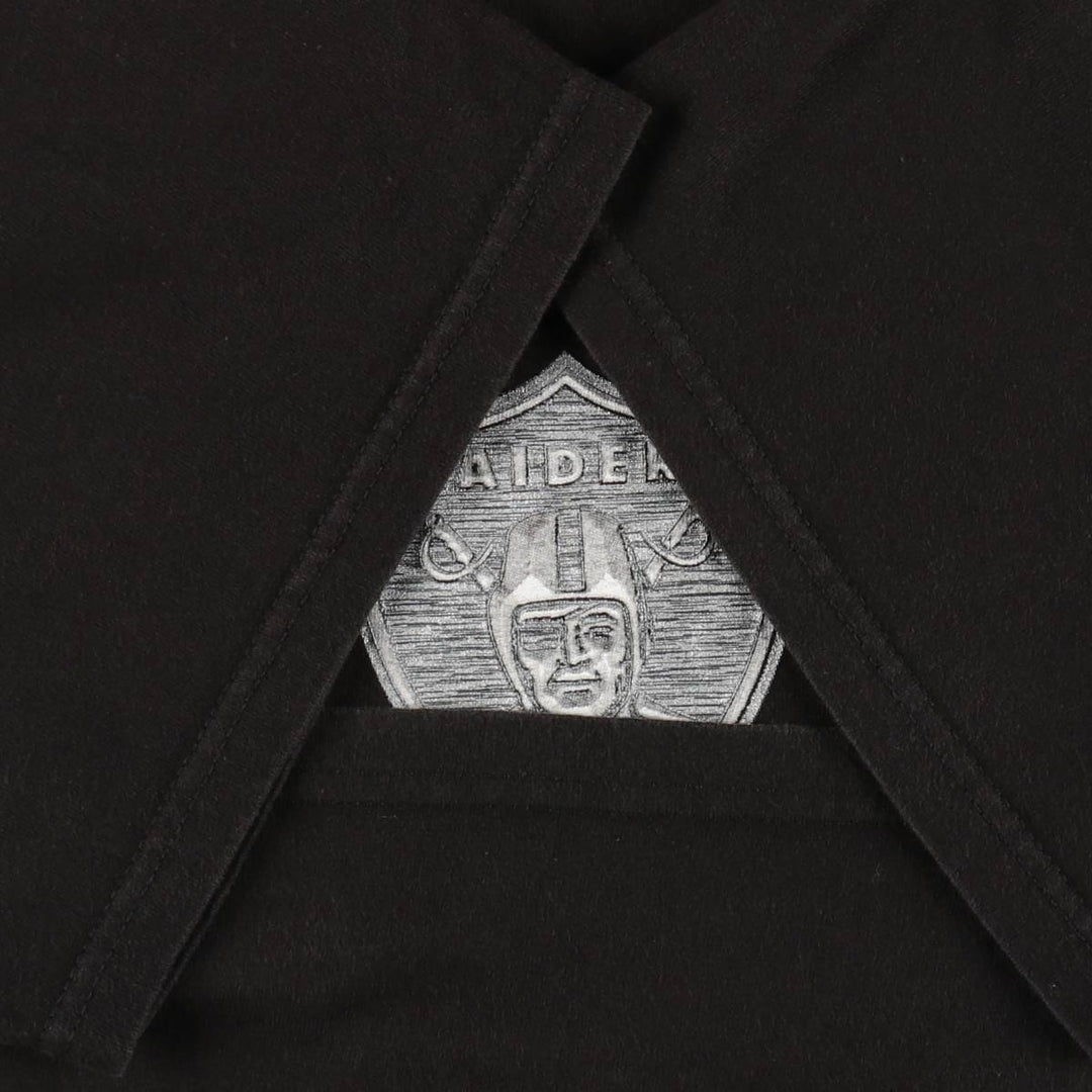 NFL Oakland Raiders sports print t-shirt, men's size XXL (approx.) cotton black type Vintage Second Hand