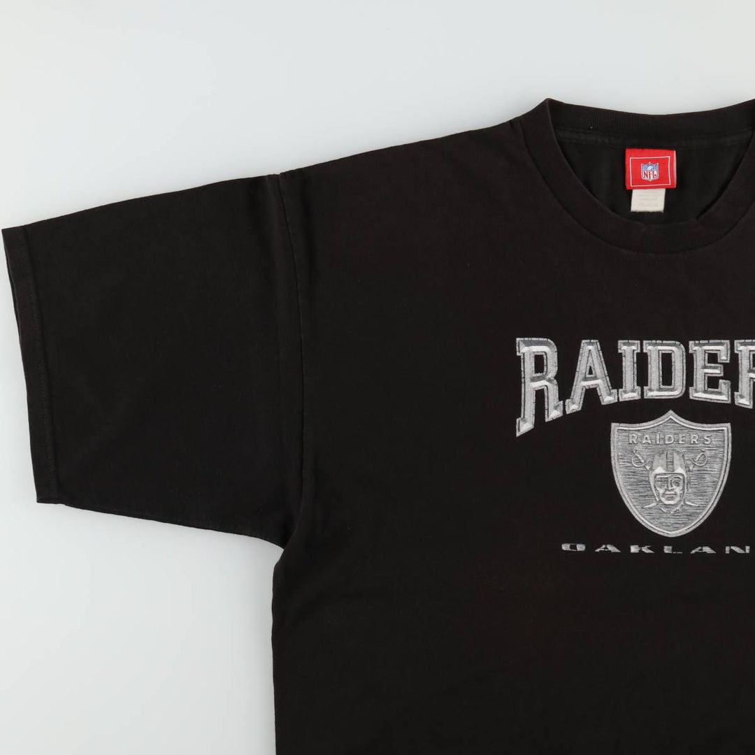 NFL Oakland Raiders sports print t-shirt, men's size XXL (approx.) cotton black type Vintage Second Hand