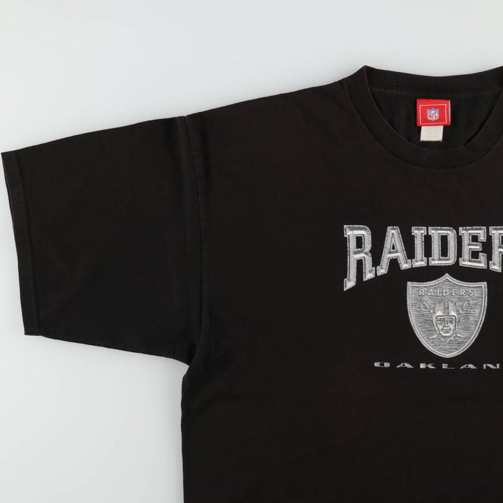 NFL Oakland Raiders sports print t-shirt, men's size XXL (approx.) cotton black type Vintage Second Hand