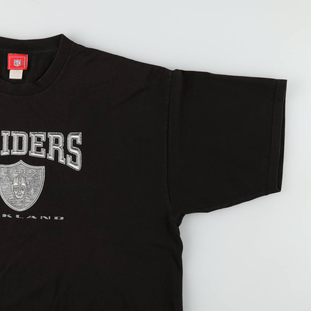 NFL Oakland Raiders sports print t-shirt, men's size XXL (approx.) cotton black type Vintage Second Hand