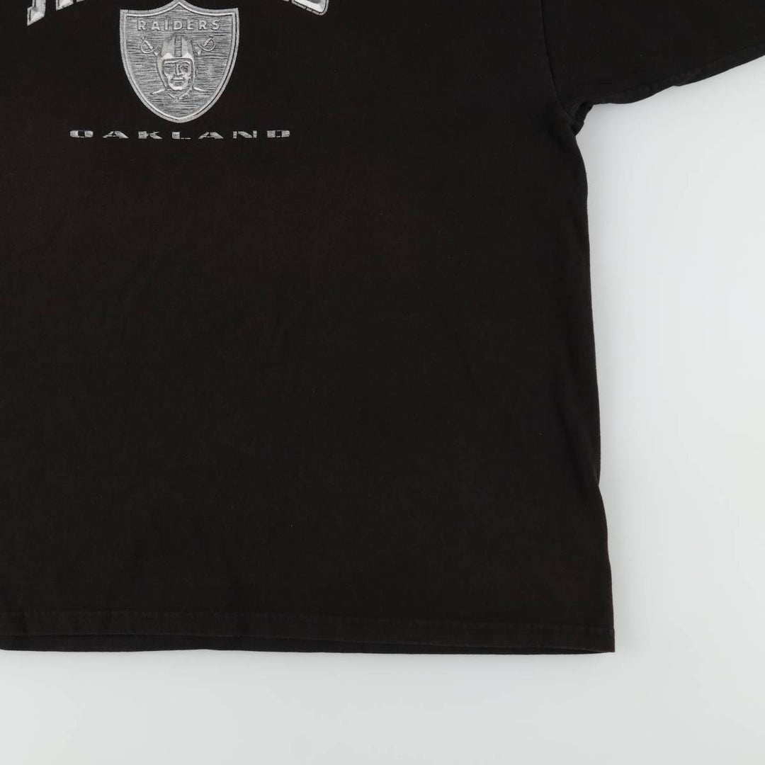 NFL Oakland Raiders sports print t-shirt, men's size XXL (approx.) cotton black type Vintage Second Hand