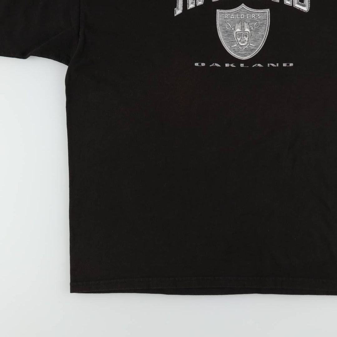 NFL Oakland Raiders sports print t-shirt, men's size XXL (approx.) cotton black type Vintage Second Hand