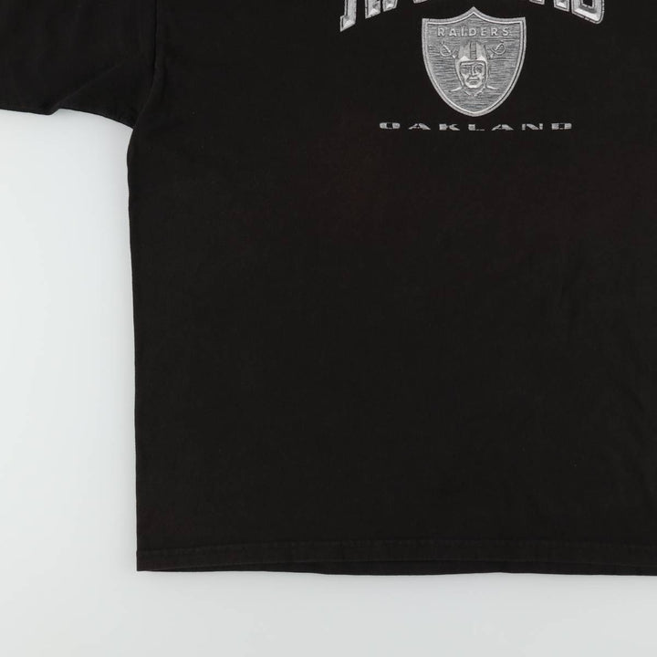 NFL Oakland Raiders sports print t-shirt, men's size XXL (approx.) cotton black type Vintage Second Hand