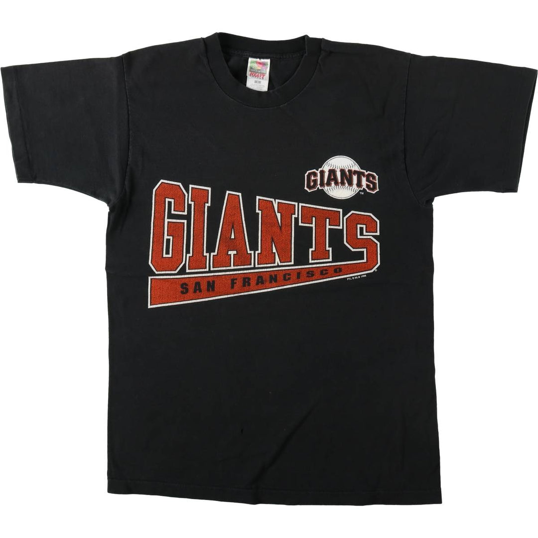 90'S Fruit of the Loom MLB San Francisco Giants Logo Print T-Shirt, Men's Size M (approx.), Vintage cotton black type Vintage Second Hand