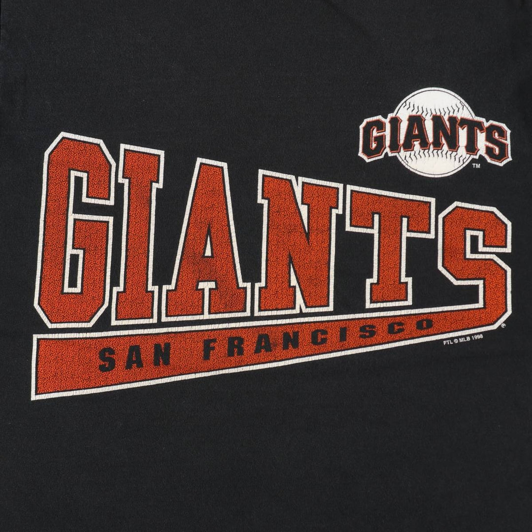90'S Fruit of the Loom MLB San Francisco Giants Logo Print T-Shirt, Men's Size M (approx.), Vintage cotton black type Vintage Second Hand