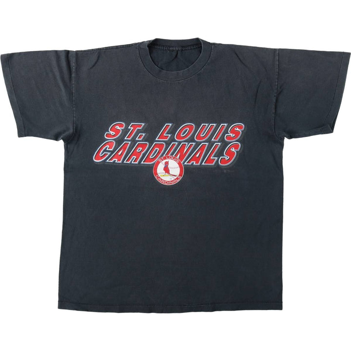 1990'S MLB St. Louis Cardinals logo print T-shirt, men's size L equivalent, vintage. unclear black type Vintage Second Hand