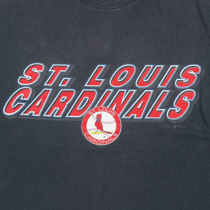 1990'S MLB St. Louis Cardinals logo print T-shirt, men's size L equivalent, vintage. unclear black type Vintage Second Hand
