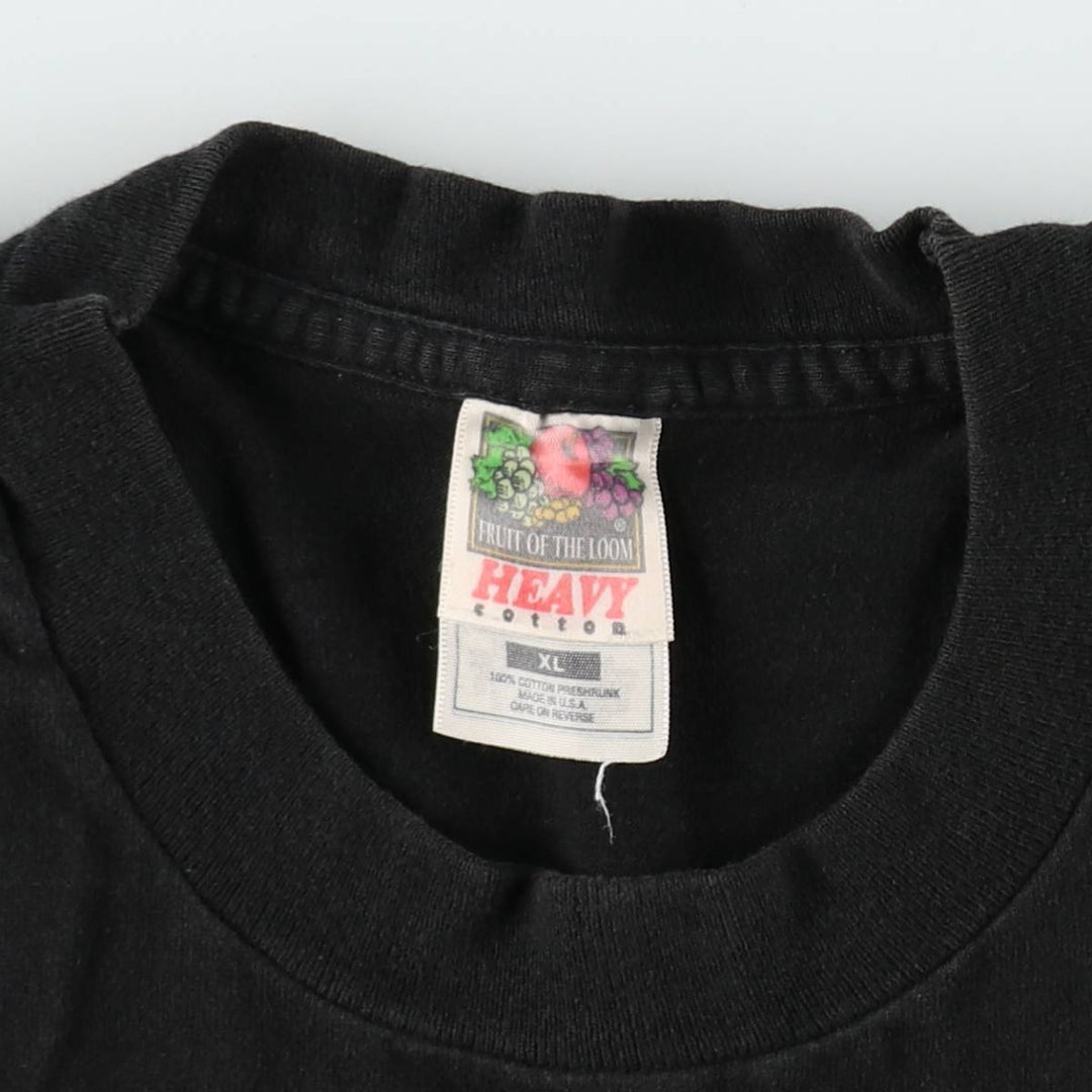 90'S Fruit of the Loom NFL Pittsburgh Steelers Sports Print T-Shirt, Made in USA, Men's XL equivalent, Vintage cotton black type Vintage Second Hand