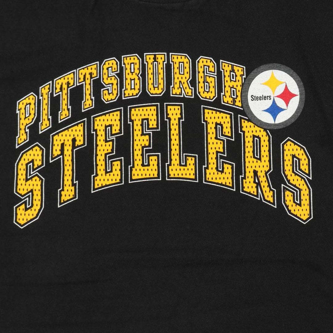 90'S Fruit of the Loom NFL Pittsburgh Steelers Sports Print T-Shirt, Made in USA, Men's XL equivalent, Vintage cotton black type Vintage Second Hand