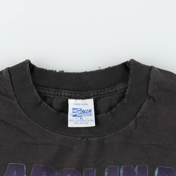 90'S SALEM NFL Carolina Panthers Sports Print T-Shirt, Made in USA, Men's XL equivalent, Vintage cotton black type Vintage Second Hand