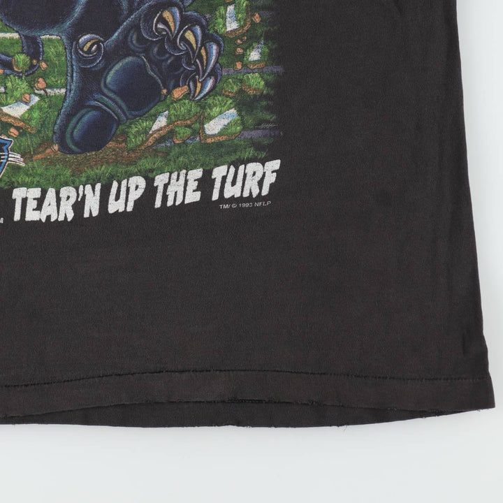90'S SALEM NFL Carolina Panthers Sports Print T-Shirt, Made in USA, Men's XL equivalent, Vintage cotton black type Vintage Second Hand
