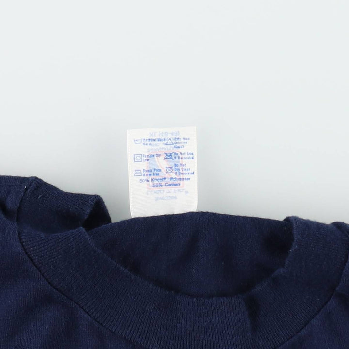 80s-90'S Logo 7 NFL Chicago Bears sports print T-shirt, Made in USA, Men's XL equivalent. polyester navy blue type Vintage Second Hand