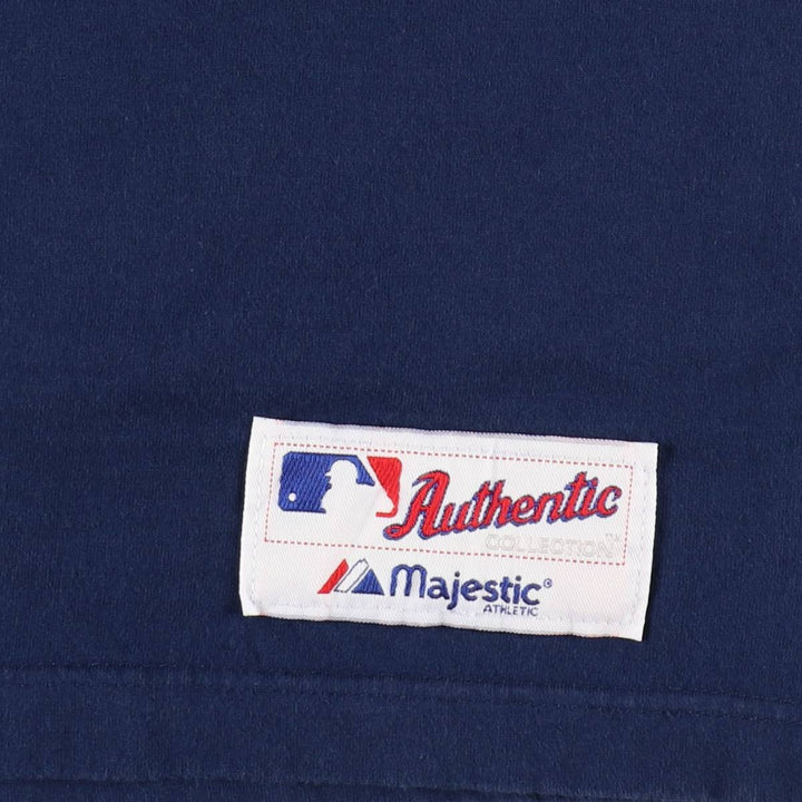 90'S Majestic MLB New York Yankees sports print T-shirt, men's size L (approx.) cotton navy blue type Vintage Second Hand
