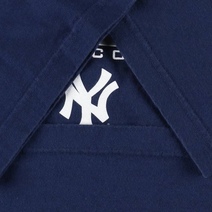 90'S Majestic MLB New York Yankees sports print T-shirt, men's size L (approx.) cotton navy blue type Vintage Second Hand