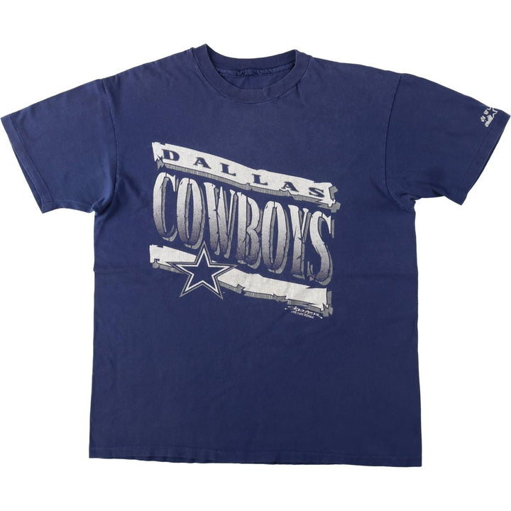 90'S NFL Dallas Cowboys Logo Print T-Shirt, Men's Size L (approx.), Vintage unclear navy blue type Vintage Second Hand