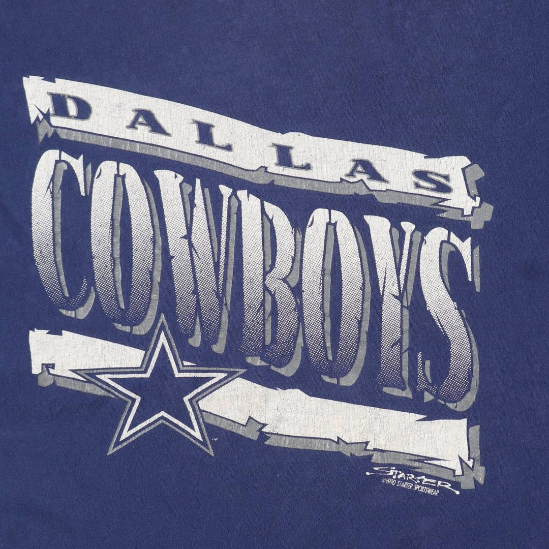 90'S NFL Dallas Cowboys Logo Print T-Shirt, Men's Size L (approx.), Vintage unclear navy blue type Vintage Second Hand