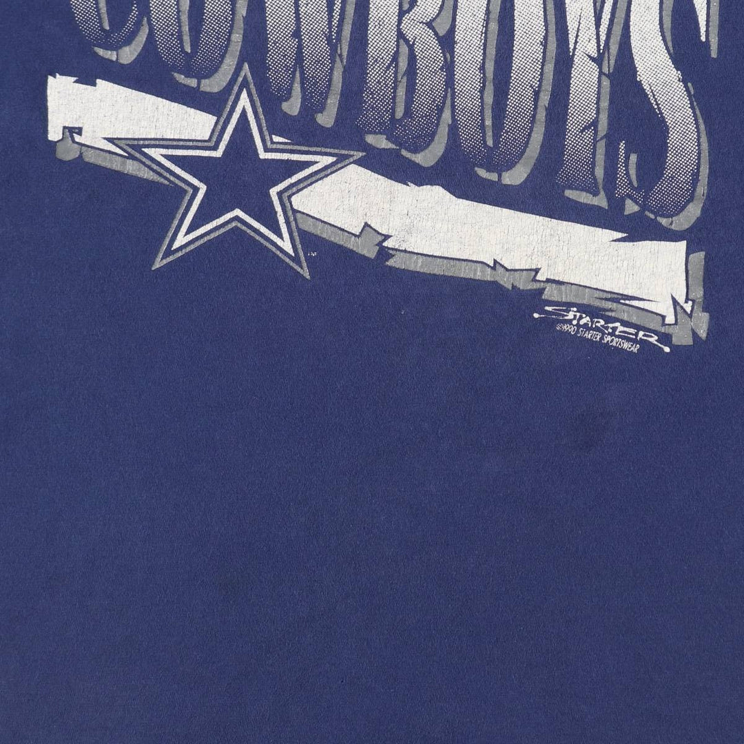 90'S NFL Dallas Cowboys Logo Print T-Shirt, Men's Size L (approx.), Vintage unclear navy blue type Vintage Second Hand