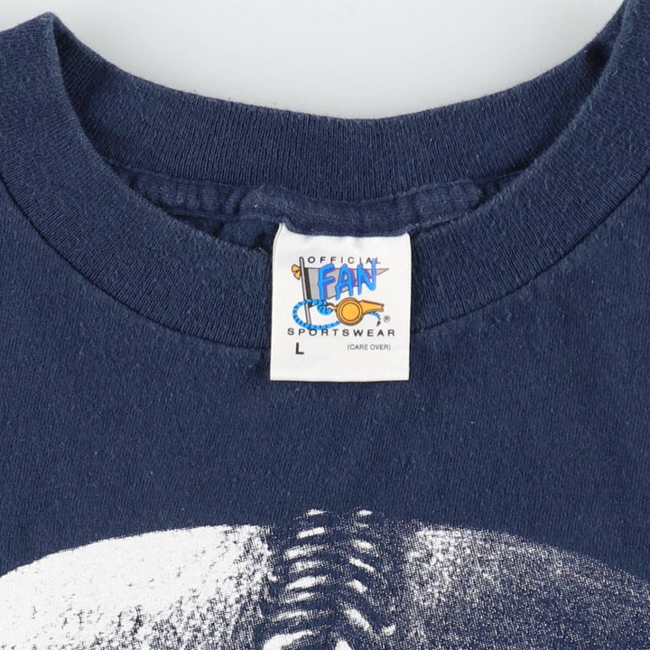 90'S Fan Sportswear MLB BOSTON RED SOX Sports Print T-Shirt, Made in USA, Men's Size L (approx.) cotton navy blue type Vintage Second Hand