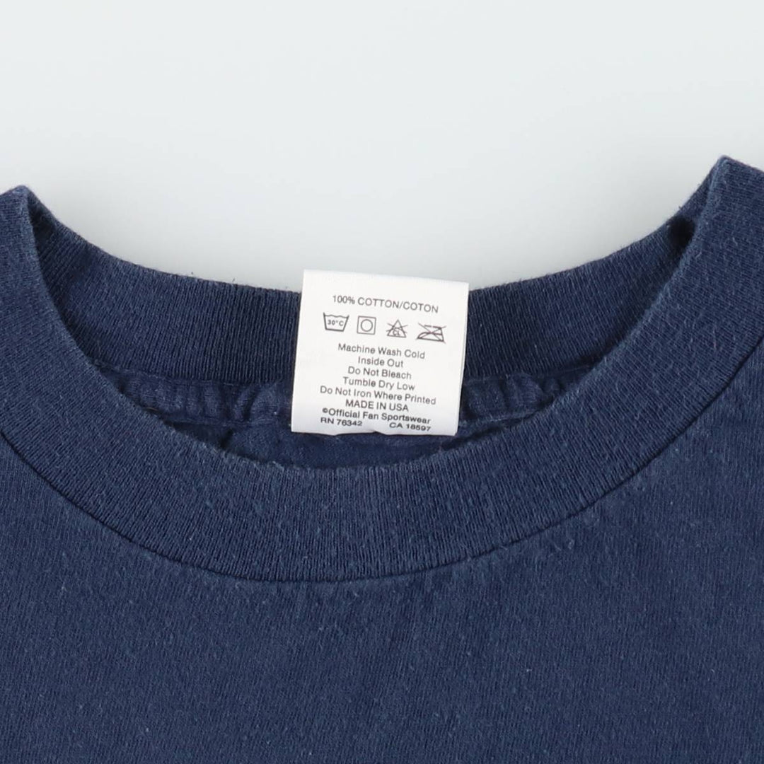90'S Fan Sportswear MLB BOSTON RED SOX Sports Print T-Shirt, Made in USA, Men's Size L (approx.) cotton navy blue type Vintage Second Hand
