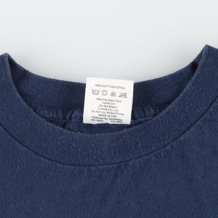 90'S Fan Sportswear MLB BOSTON RED SOX Sports Print T-Shirt, Made in USA, Men's Size L (approx.) cotton navy blue type Vintage Second Hand
