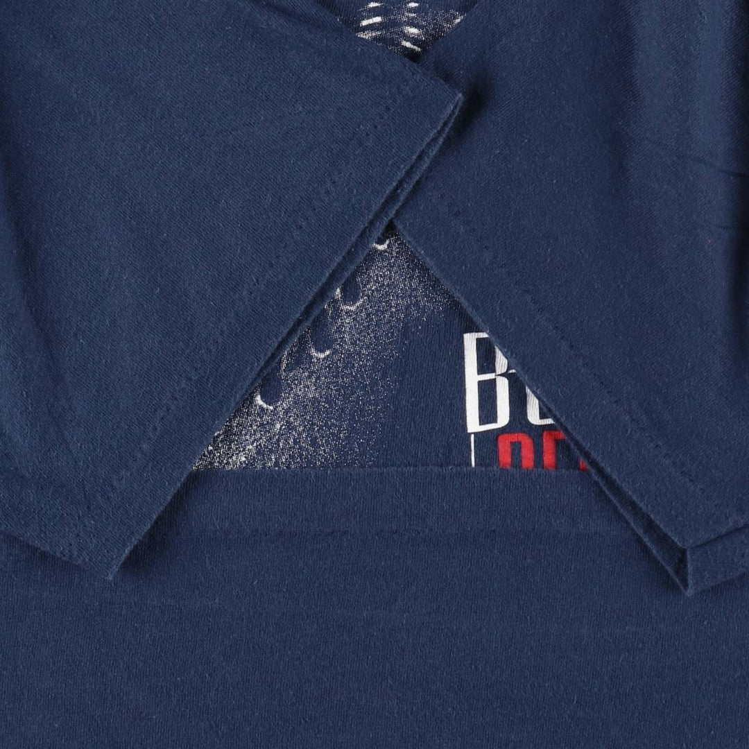 90'S Fan Sportswear MLB BOSTON RED SOX Sports Print T-Shirt, Made in USA, Men's Size L (approx.) cotton navy blue type Vintage Second Hand