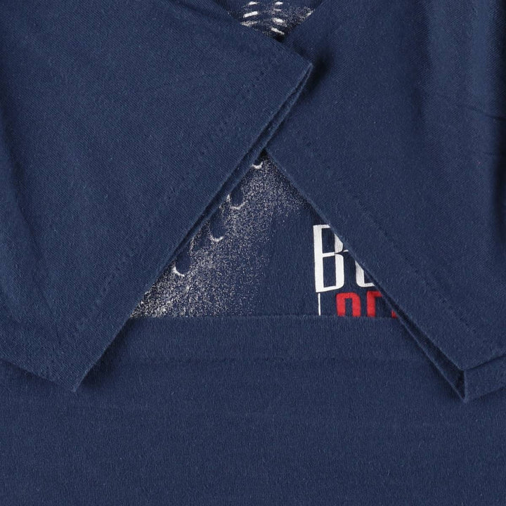90'S Fan Sportswear MLB BOSTON RED SOX Sports Print T-Shirt, Made in USA, Men's Size L (approx.) cotton navy blue type Vintage Second Hand