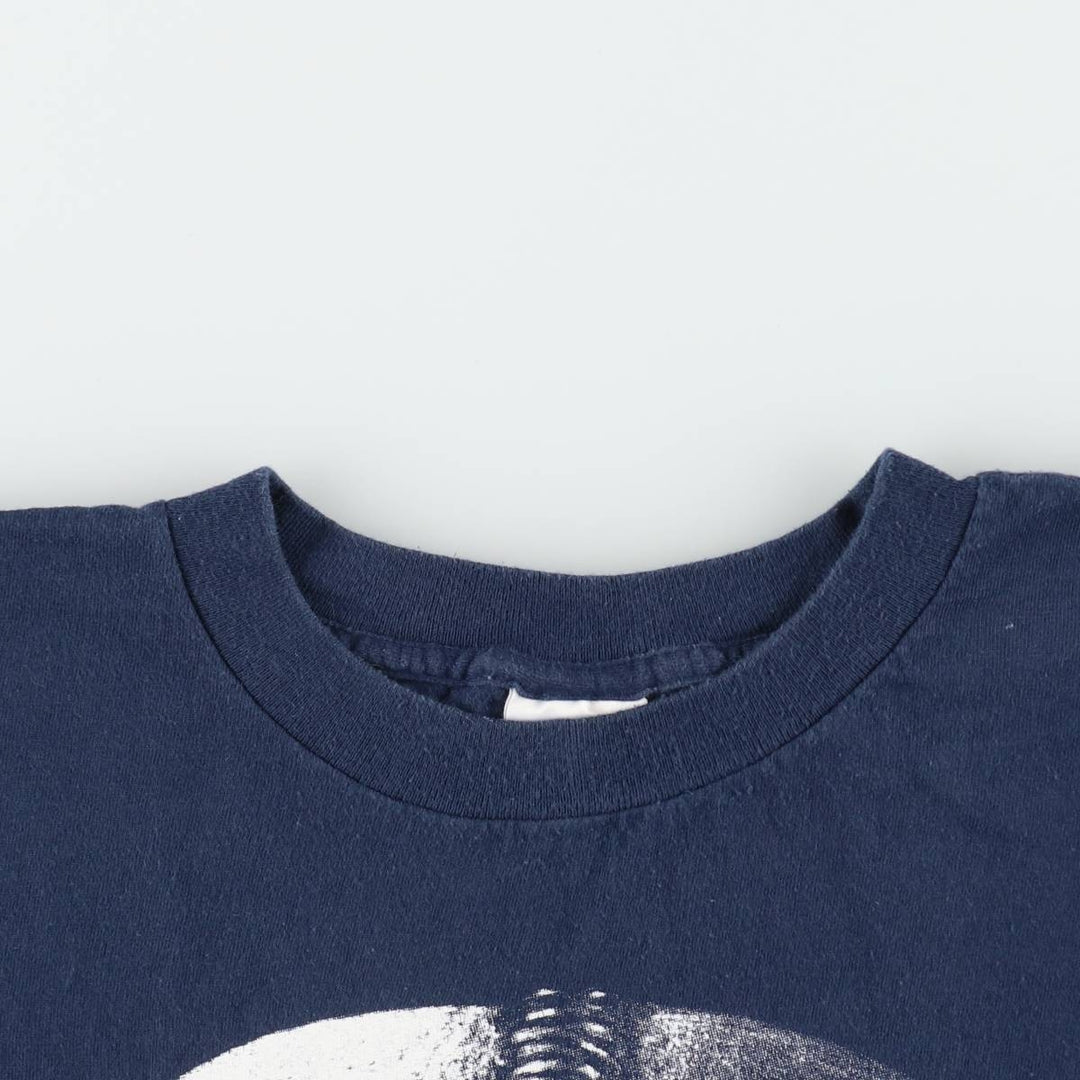 90'S Fan Sportswear MLB BOSTON RED SOX Sports Print T-Shirt, Made in USA, Men's Size L (approx.) cotton navy blue type Vintage Second Hand