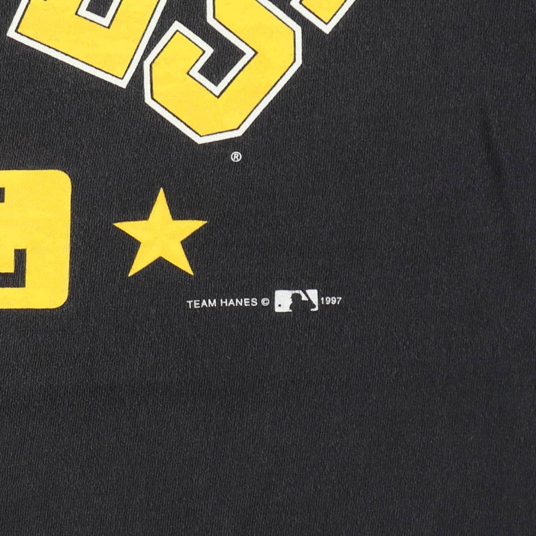 90'S Hanes Heavyweight MLB Pittsburgh Pirates Sports Print T-Shirt, Men's XL (approx.), Vintage cotton black type Vintage Second Hand