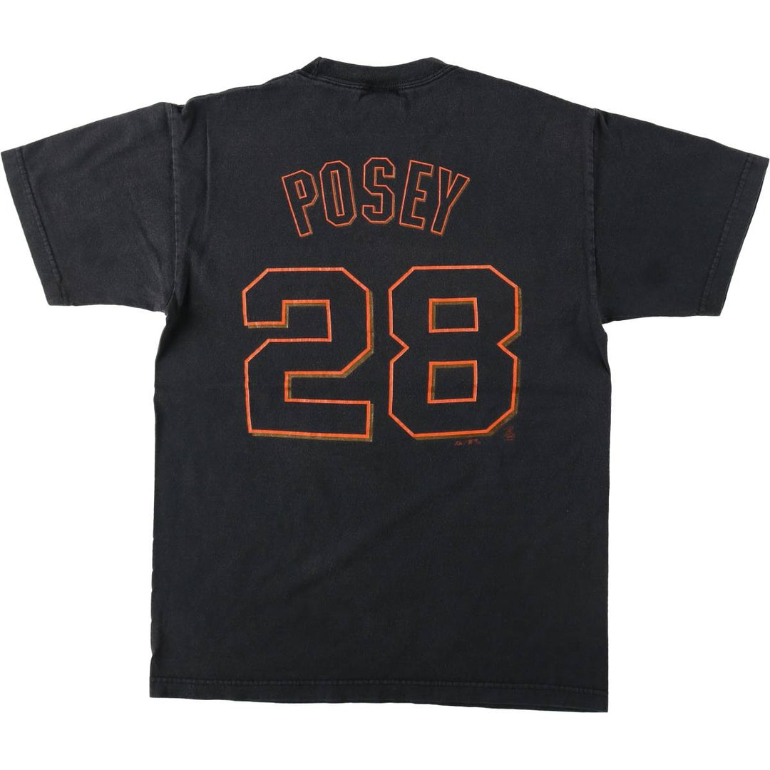 90s-00'S Majestic MLB San Francisco Giants sports print T-shirt, men's size M (approx.) cotton black type Vintage Second Hand
