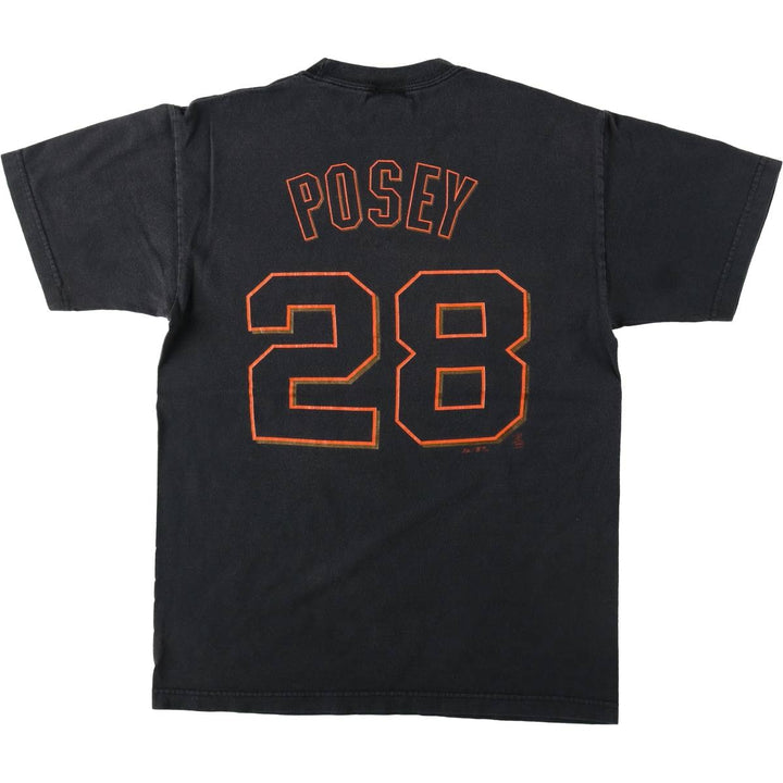 90s-00'S Majestic MLB San Francisco Giants sports print T-shirt, men's size M (approx.) cotton black type Vintage Second Hand