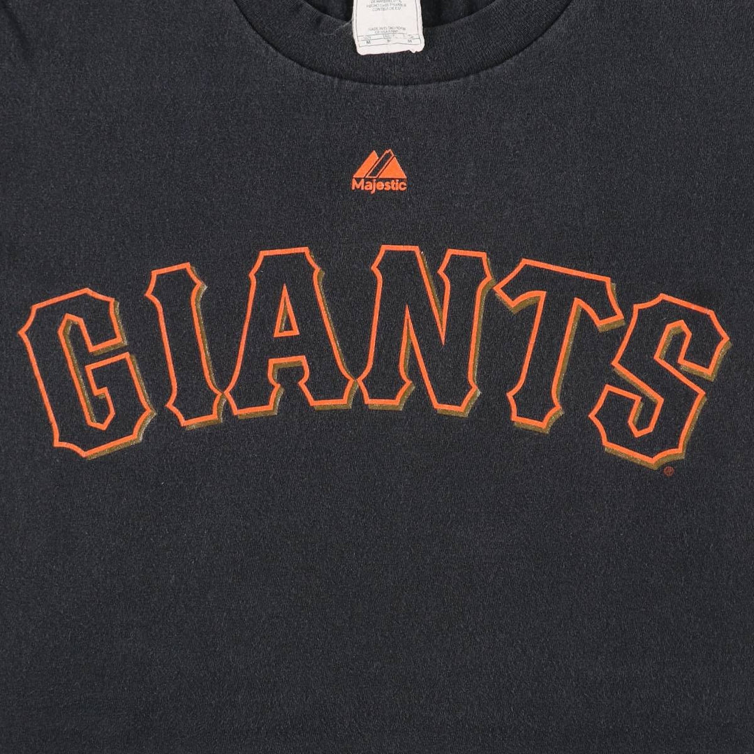90s-00'S Majestic MLB San Francisco Giants sports print T-shirt, men's size M (approx.) cotton black type Vintage Second Hand