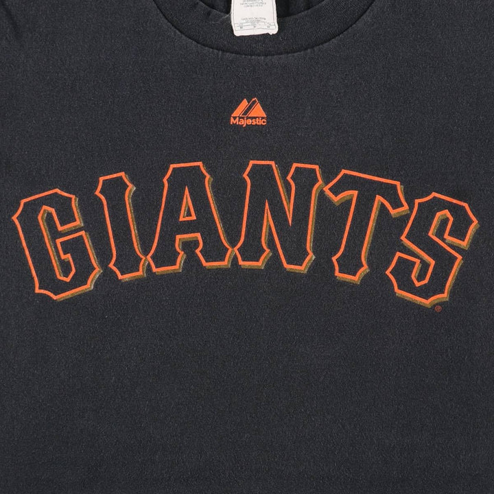 90s-00'S Majestic MLB San Francisco Giants sports print T-shirt, men's size M (approx.) cotton black type Vintage Second Hand