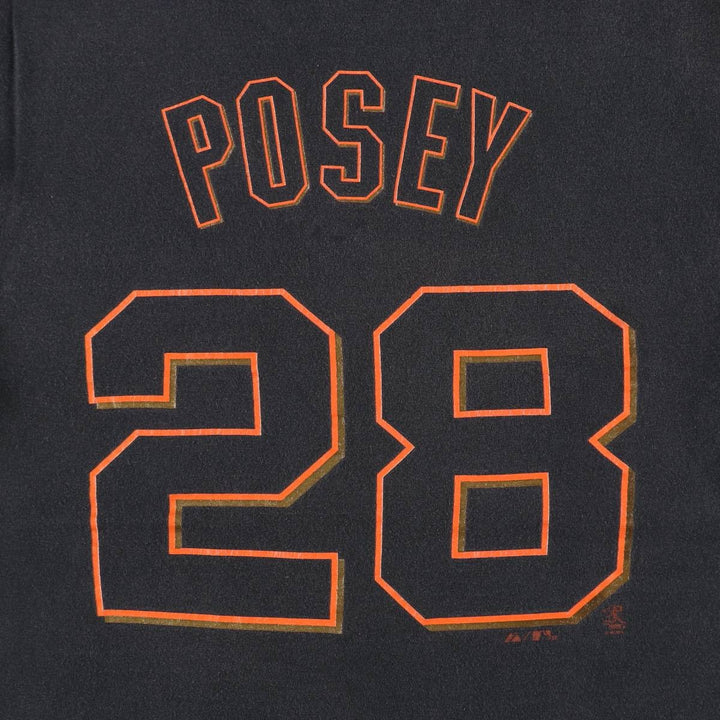 90s-00'S Majestic MLB San Francisco Giants sports print T-shirt, men's size M (approx.) cotton black type Vintage Second Hand