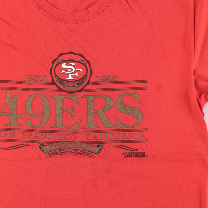 90'S TRENCH NFL San Francisco 49ers Sports Print T-Shirt, Made in USA, Men's XL equivalent, Vintage cotton red type Vintage Second Hand