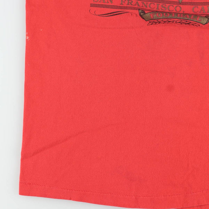 90'S TRENCH NFL San Francisco 49ers Sports Print T-Shirt, Made in USA, Men's XL equivalent, Vintage cotton red type Vintage Second Hand