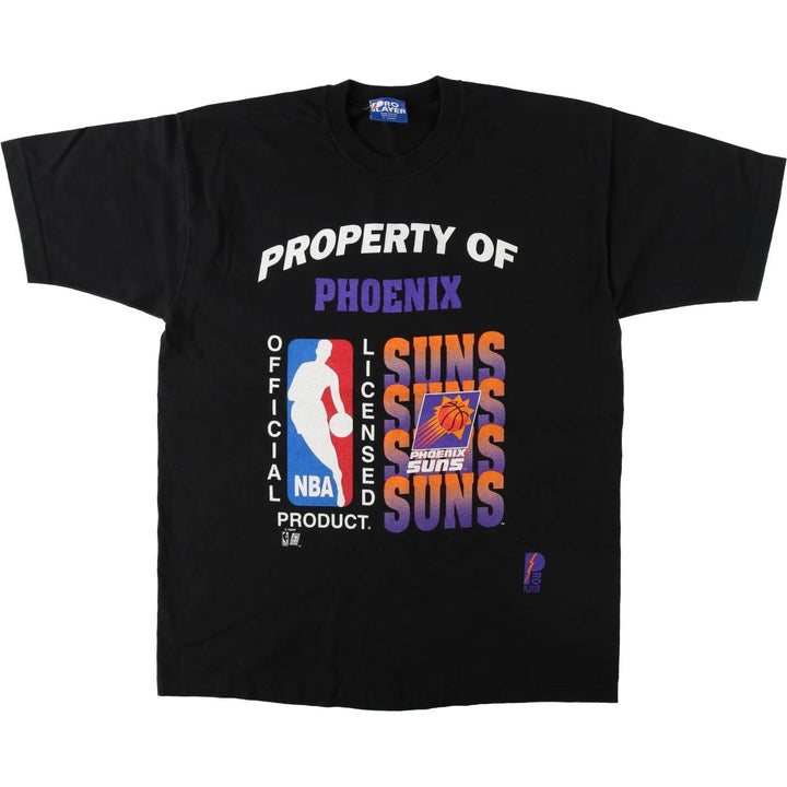 90'S PRO PLAYER NBA PHOENIX SUNS Sports Print T-Shirt, Made in USA, Men's XL (approx.) Vintage cotton black type Vintage Second Hand