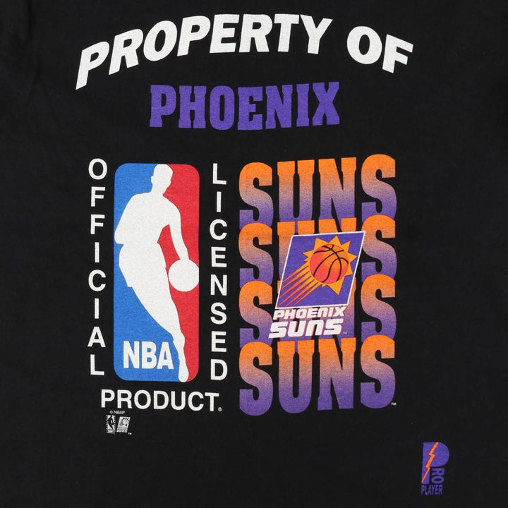 90'S PRO PLAYER NBA PHOENIX SUNS Sports Print T-Shirt, Made in USA, Men's XL (approx.) Vintage cotton black type Vintage Second Hand