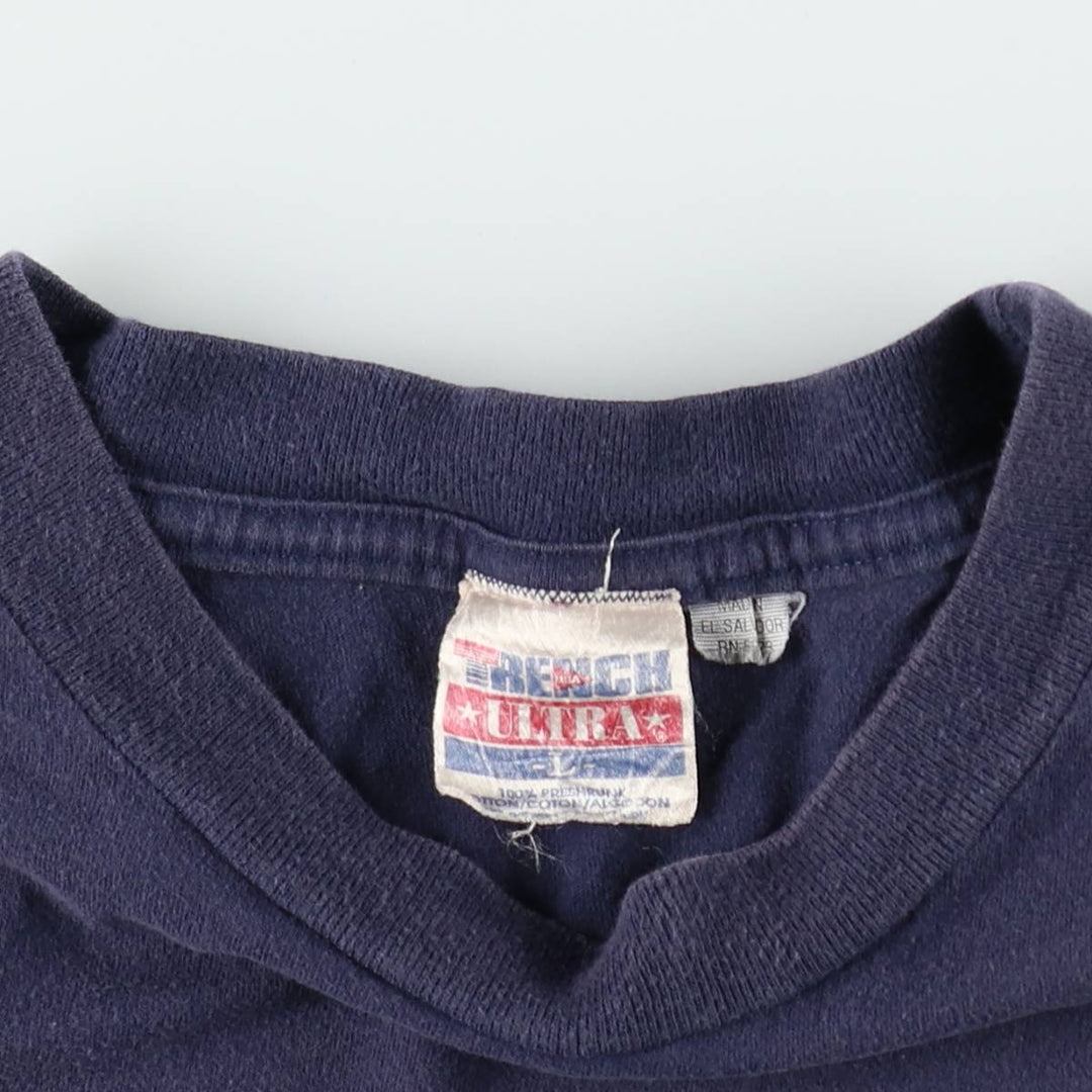 90'S TRENCH NFL DALLAS COWBOYS logo print T-shirt, men's size L equivalent, vintage. cotton navy blue type Vintage Second Hand