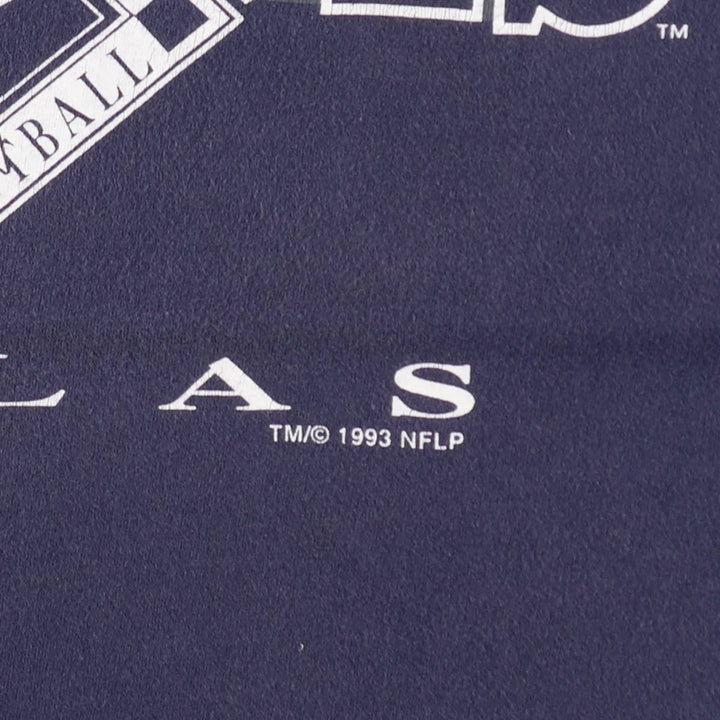90'S TRENCH NFL DALLAS COWBOYS logo print T-shirt, men's size L equivalent, vintage. cotton navy blue type Vintage Second Hand