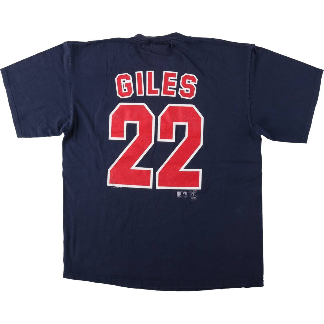 90s-00'S Lee SPORT MLB CLEVELAND INDIANS sports print T-shirt, men's size XL. cotton navy blue type Vintage Second Hand