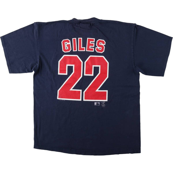 90s-00'S Lee SPORT MLB CLEVELAND INDIANS sports print T-shirt, men's size XL. cotton navy blue type Vintage Second Hand