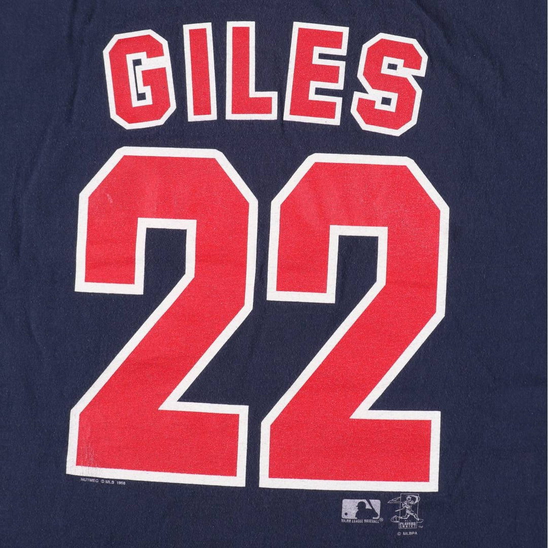 90s-00'S Lee SPORT MLB CLEVELAND INDIANS sports print T-shirt, men's size XL. cotton navy blue type Vintage Second Hand