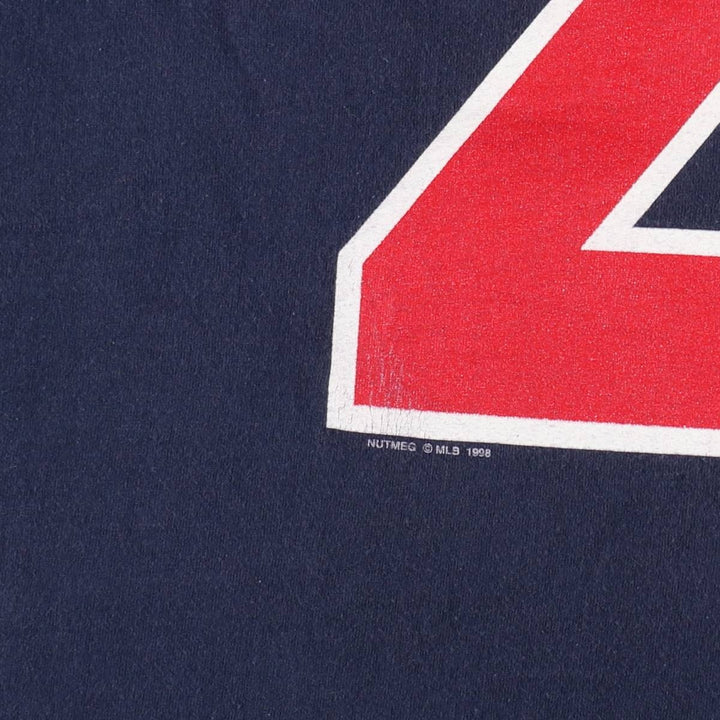 90s-00'S Lee SPORT MLB CLEVELAND INDIANS sports print T-shirt, men's size XL. cotton navy blue type Vintage Second Hand