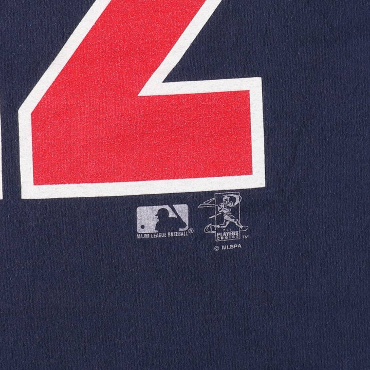 90s-00'S Lee SPORT MLB CLEVELAND INDIANS sports print T-shirt, men's size XL. cotton navy blue type Vintage Second Hand